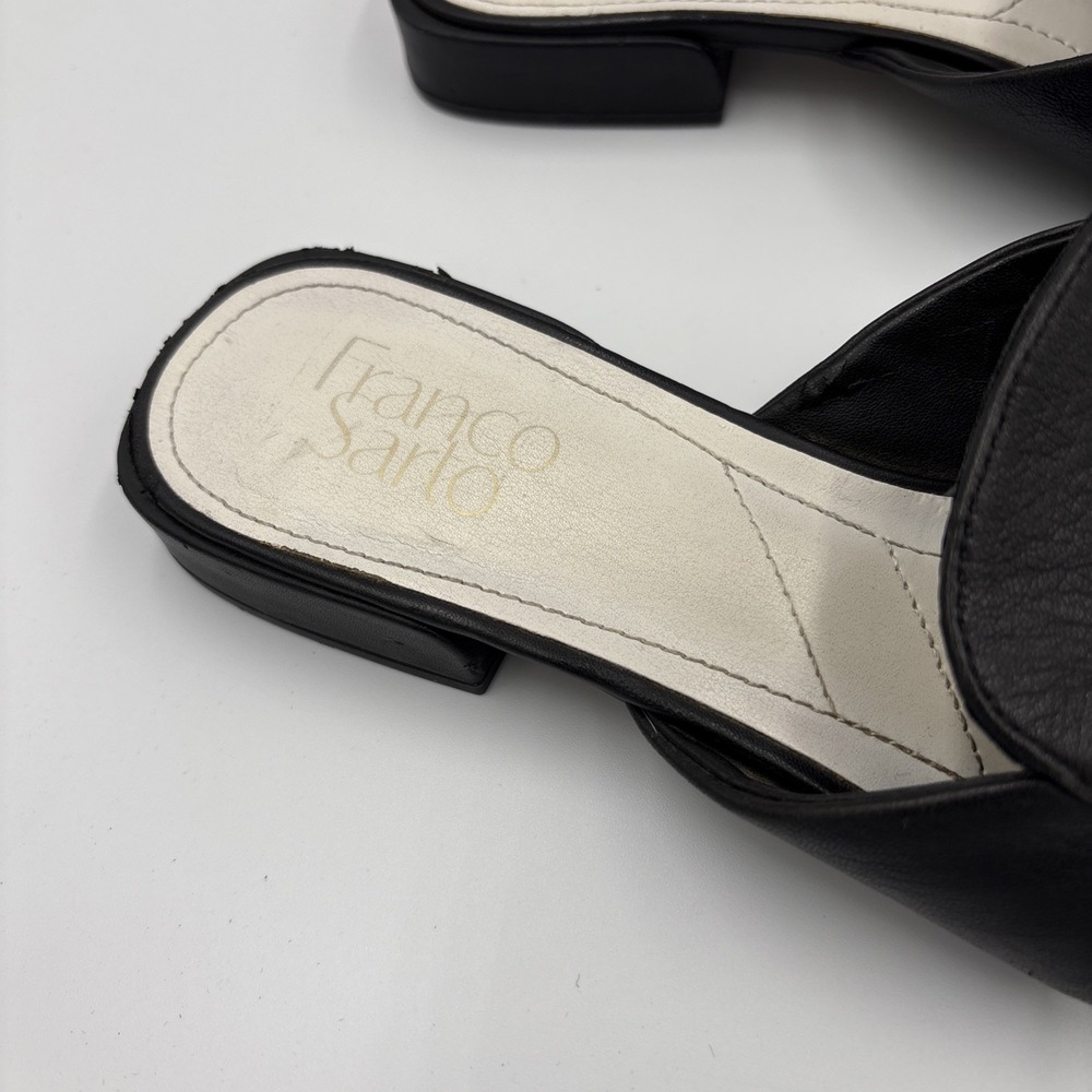 FRANCO SARTO MULE WOMEN SHOES SIZE 6.5 BLACK LEATHER - Picture 5 of 10